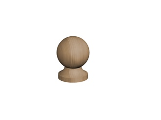 POST BALL & COLLAR FINIAL | 2" 50MM BROWN TREATED