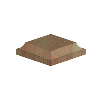 POST BASE>FINIAL(FOR3"POST-R6) | 96X96X22MM BROWN TREATED