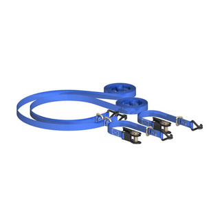 2X RATCHET TIE HOOK AND D RING | 4.5M X 25MM STRAP BLUE (PK2)