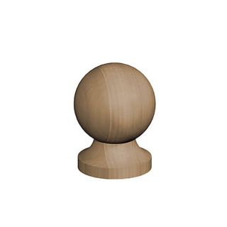 POST BALL & COLLAR FINIAL | 4" 100MM BROWN TREATED