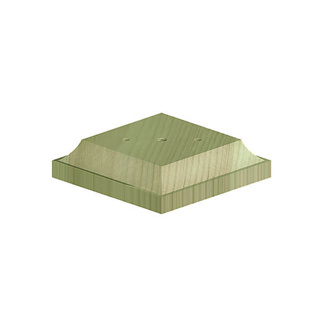 POST BASE>FINIAL(FOR3"POST-R6) | 96X96X22MM GREEN TREATED