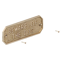 GM 'BEWARE OF THE DOG' SIGN | 160X55MM BRASS