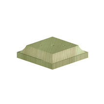POST BASE>FINIAL(FOR2"POST-R5) | 70X70X16MM GREEN TREATED
